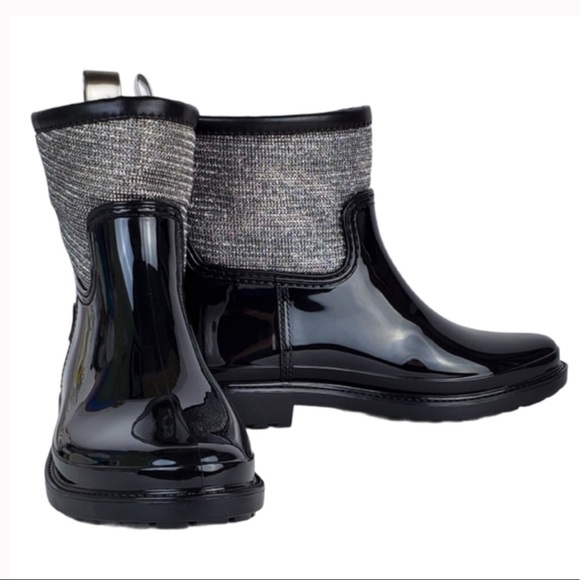 Michael Kors Blakely Mesh Black Rain Boots Size 8 - Picture 1 of 6